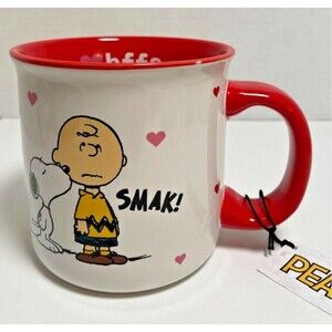 Peanuts Charlie Brown & Snoopy BFFS Valentine’s Day 21 oz Camper Mug NEW
